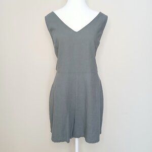 Dynamite Linen Blend Tie Back Romper Shorts Size Large